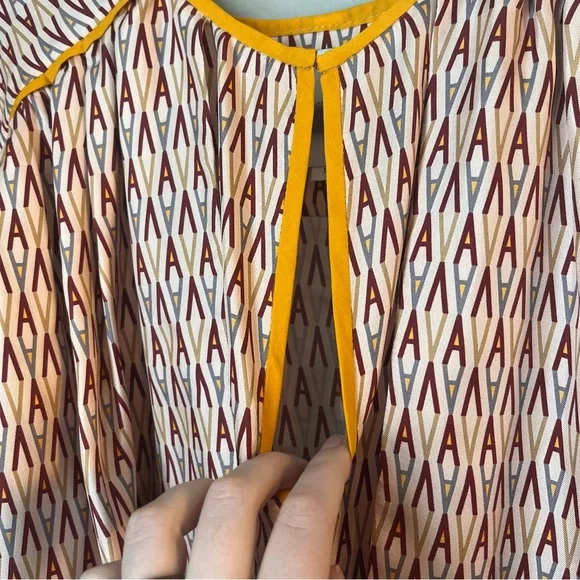 AKNVAS 100% Silk Logo Prairie Midi Dress Prairie Peasant Luxury - Picture 9 of 13